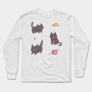 Funny gray cats Long Sleeve T-Shirt